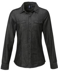 PREMIER - Ladies Stitch Shirt Denim) Cotton - Lyst