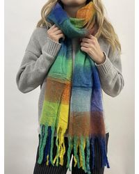 SVNX - Soft Chunky Checked Scarf With Tassels - Lyst