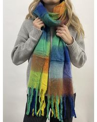 SVNX - Soft Chunky Checked Scarf With Tassels - Lyst