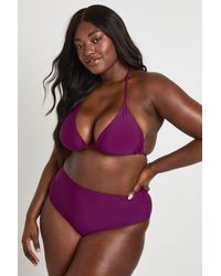 Boohoo - Plus Swimwear Essentials Triangle Bikini Top & High Waist Bottom Set - Lyst