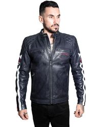 Infinity Leather - Classic Striped Racing Jacket- Barcelona - Lyst