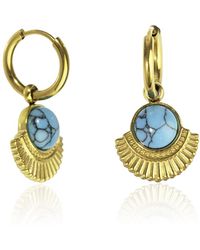 The Jewellery Stockroom - Plated Stainless Steel Boho Charm Hoop - Lyst