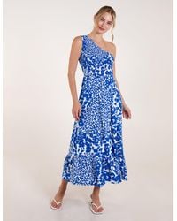 Blue Vanilla - Shirred Waist One Shoulder Maxi Dress - Lyst