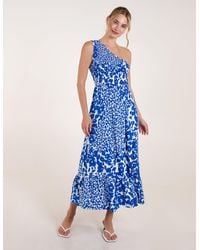 Blue Vanilla - Shirred Waist One Shoulder Maxi Dress - Lyst