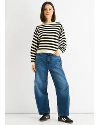 Gini London - Recycle Contrast Stripe Loose Fit Knit Jumper - Lyst
