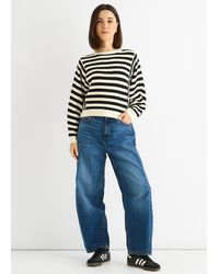 Gini London - Recycle Contrast Stripe Loose Fit Knit Jumper - Lyst
