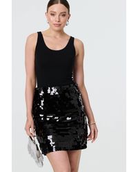 Izabel London - Sequin Embellished High Waist Mini Skirt - Lyst