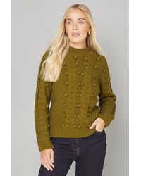 Wallis - Petite Bobble Cable Crew Jumper - Lyst