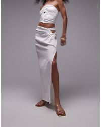 TOPSHOP - Knot Detail Midi Skirt - Lyst