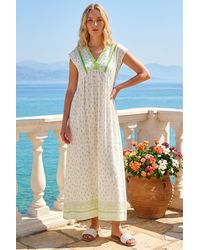 Roman - Paisley Lace Trim Midi Dress - Lyst