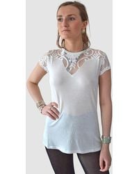 Morgan - Lace T Shirt Top - Lyst