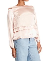Brave Soul - Ezmaesat Frill Top Long Sleeve Crew Neck Party Blouse Tee New - Lyst