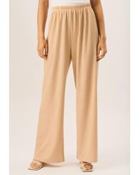Gini London - Textured Pull On Wide Leg Trousers - Lyst