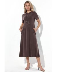 Busem - Straight Midi Jersey T-Shirt Dress - Lyst