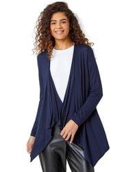 Roman - Waterfall Front Jersey Knit Cardigan - Lyst