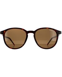 BOSS - Hugo Boss By Round Dark Havana Sunglasses - Lyst