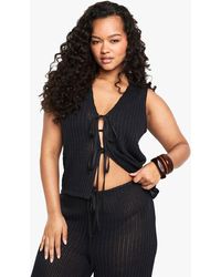 Boohoo - Plus Beach Tie Front Top - Lyst