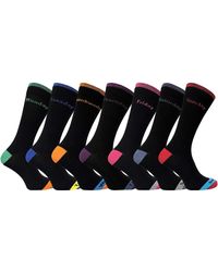 Sock Snob - 7 Pack Coloured Heel And Toe Day Of The Week Cotton Socks - Lyst