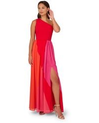 Adrianna Papell - Color Block Chiffon Dress - Lyst