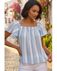 D.u.s.k - Stripe Ruffle Top - Lyst