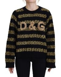Dolce & Gabbana - Metallic Stripe Knit Pullover - Lyst