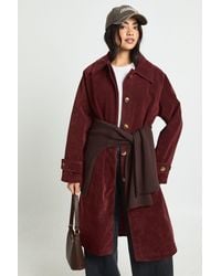 Boohoo - Faux Suede Collared Longline Jacket - Lyst