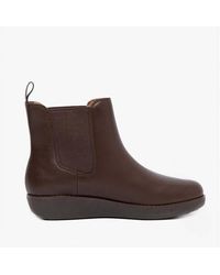 Fitflop - Sumi Leather Chelsea Boots Chocolate - Lyst