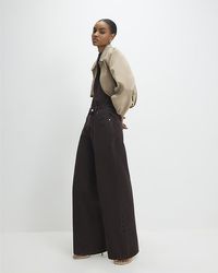 River Island - Wide Leg Jeans High Waisted Baggy Cotton - Lyst