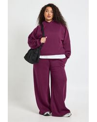 Boohoo - Plus Core Basic Pintuck Detail Straight Leg Jogger - Lyst