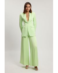 Karen Millen - Satin Viscose Tailored Kick Flare Trouser - Lyst