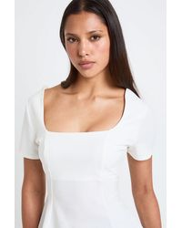 Boohoo - Scoop Neck Short Peplum Top - Lyst