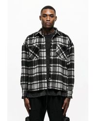 Good For Nothing - Black Wool Blend Check Overshirt - Lyst