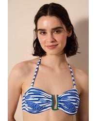 Penti - Striped Bandeau Bikini Top With Tie Halter Strap - Lyst