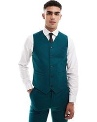 ASOS - Skinny With Linen Suit Waistcoat - Lyst