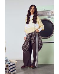 Boohoo - Nylon Side Stripe Wide Leg Trousers - Lyst