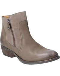 Hush Puppies - Isla Zip Up Leather Suede Ankle Boots - Lyst