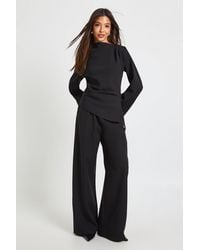 Boohoo - Draped Asymmetric Top & Wide Leg Trouser Co-Ord - Lyst