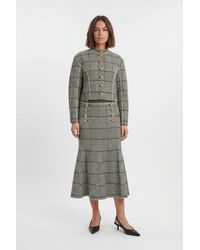 Karen Millen - Petite Tailored Check High Neck Jacket - Lyst