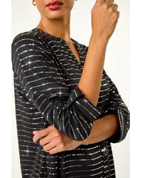 Roman - Dotted Foil Print Stretch Blouse - Lyst