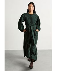 Warehouse - Petite Cord Zip Through Belted Jumpsuit - Lyst