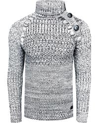Rusty Neal - Side Button-Placket Grobstrick Rollkragen-Pullover - Lyst