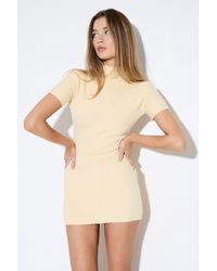 MissPap - Panelled Knitted Rib Mini Dress - Lyst