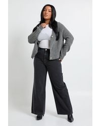 Boohoo - Plus Washed Straight Leg Jean - Lyst