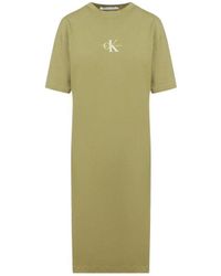 Calvin Klein - 's Monogram Logo T-shirt Dress In Olive - Lyst