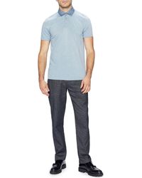 Ted Baker - Frend Short-Sleeved Woven Collar Polo - Lyst