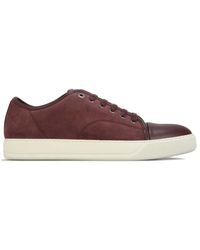 Lanvin - Sneakers Met Matte Neus In Rood Voor - Lyst