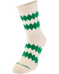 Happy Socks - 1-Pack Off Zigzag 3/4 Crew Cotton - Lyst