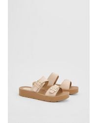 Oasis - Annalysee Faux Suede Open Toe Footbed Sandals - Lyst
