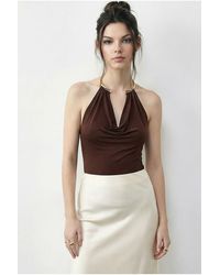 Bianco Lucci - V-Neck Blouse With Accessory Detail - Lyst