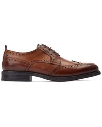 Base London - Cooper Washed Leather Brogue Shoes - Lyst